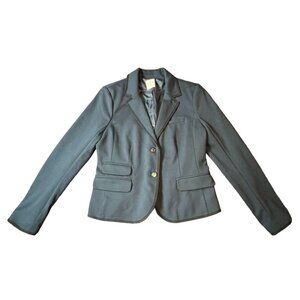 Gap The Academy Blazer Size 8 Womens Navy Black‎ Trim Academia Preppy Corpcore